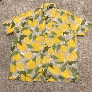 MAD Engine Yellow Lemon Print Shirt